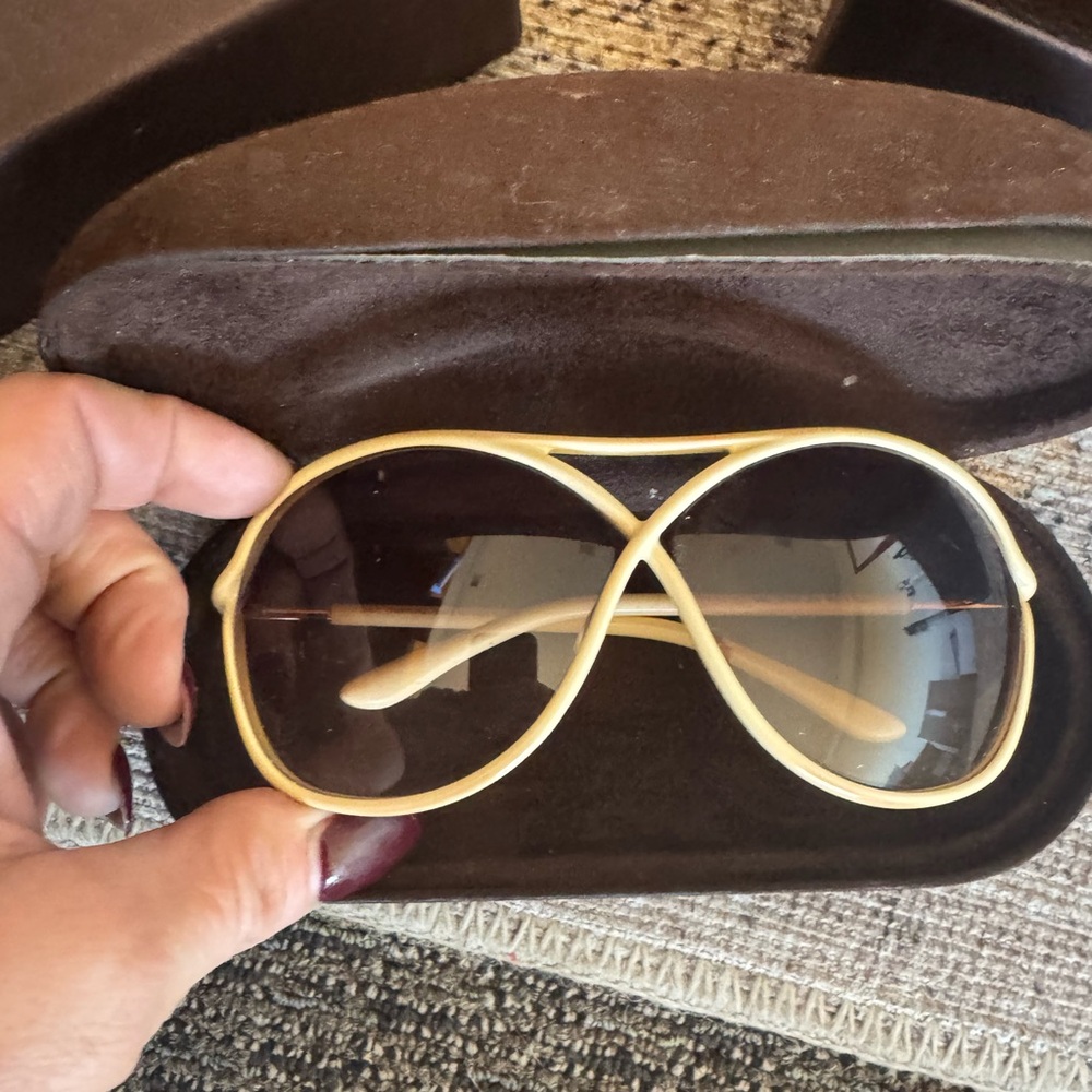 Tom Ford Cream and Brown Sunglasses